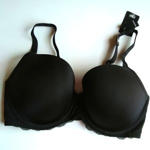 TORRID Black Lightly Lined T-Shirt Bra w/Lace Detail Size 36DD